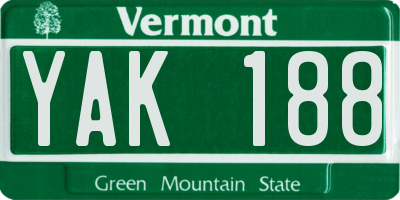 VT license plate YAK188