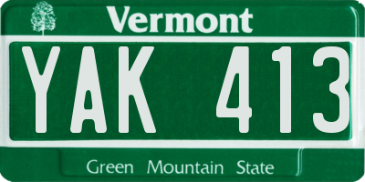 VT license plate YAK413