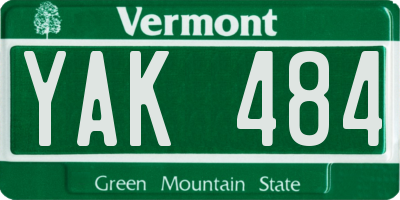 VT license plate YAK484