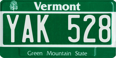 VT license plate YAK528