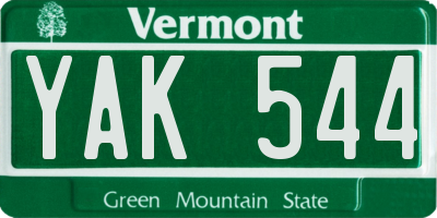 VT license plate YAK544