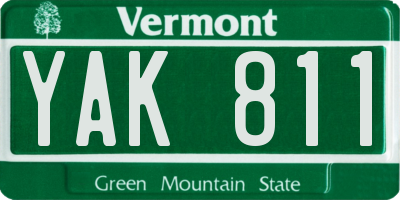 VT license plate YAK811