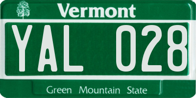 VT license plate YAL028