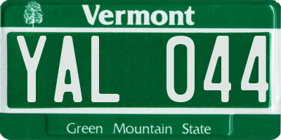 VT license plate YAL044