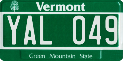 VT license plate YAL049