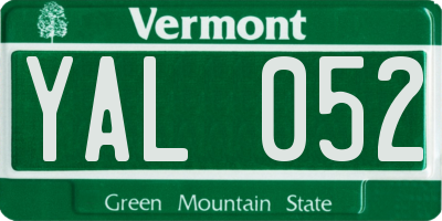 VT license plate YAL052