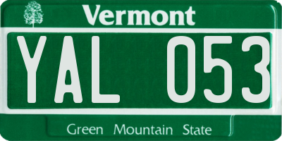 VT license plate YAL053