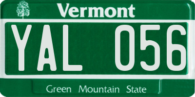 VT license plate YAL056