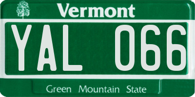 VT license plate YAL066