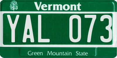 VT license plate YAL073