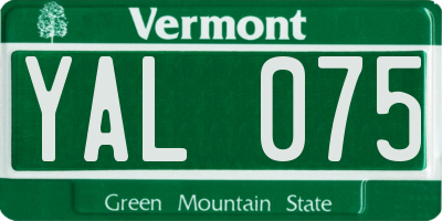 VT license plate YAL075