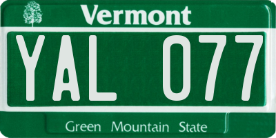 VT license plate YAL077