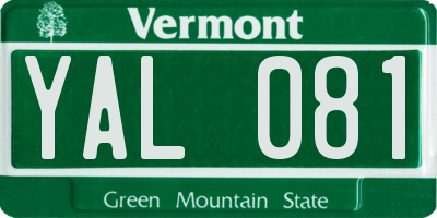 VT license plate YAL081