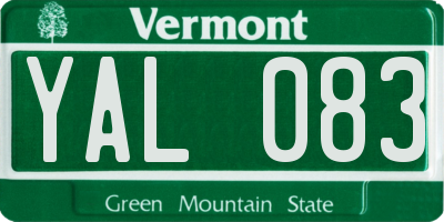 VT license plate YAL083