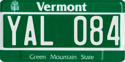 VT license plate YAL084