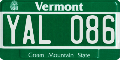VT license plate YAL086