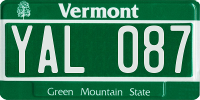 VT license plate YAL087