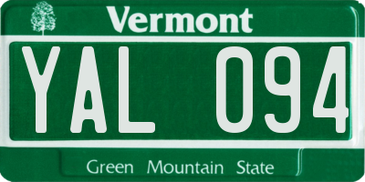 VT license plate YAL094