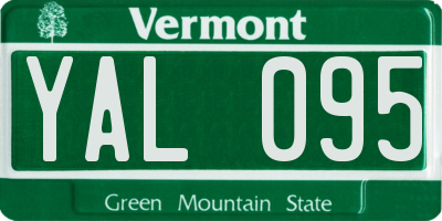 VT license plate YAL095