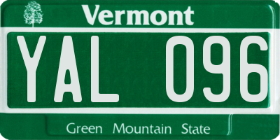 VT license plate YAL096