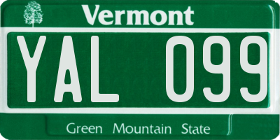 VT license plate YAL099