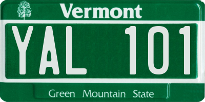 VT license plate YAL101