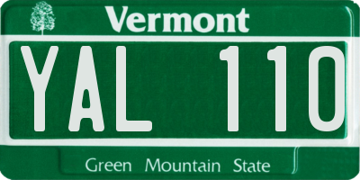 VT license plate YAL110