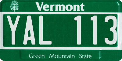 VT license plate YAL113