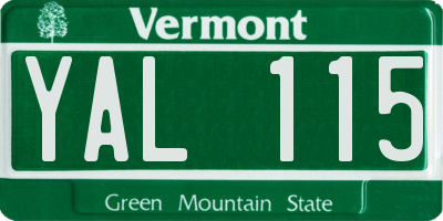 VT license plate YAL115