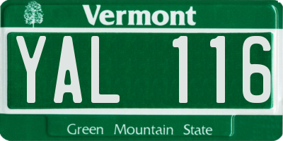 VT license plate YAL116