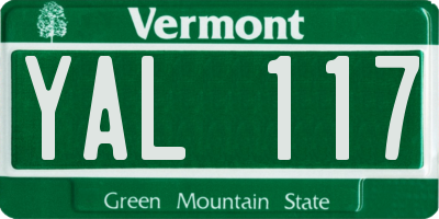 VT license plate YAL117