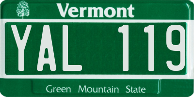 VT license plate YAL119