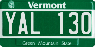 VT license plate YAL130