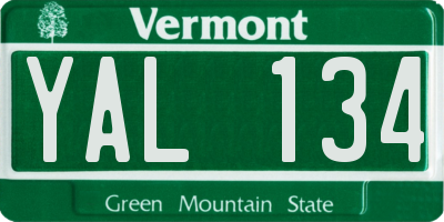 VT license plate YAL134