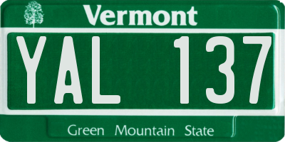 VT license plate YAL137