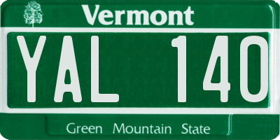 VT license plate YAL140