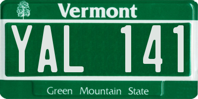 VT license plate YAL141
