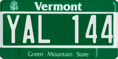 VT license plate YAL144