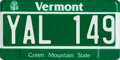 VT license plate YAL149