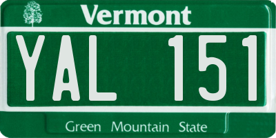 VT license plate YAL151