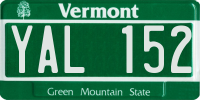 VT license plate YAL152
