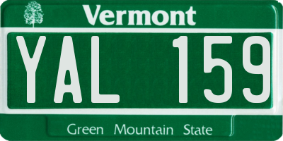 VT license plate YAL159