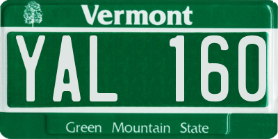 VT license plate YAL160