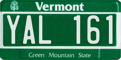 VT license plate YAL161