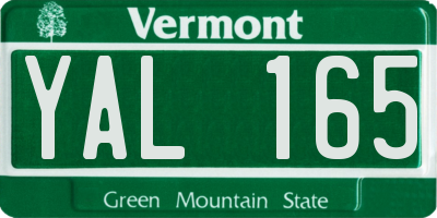 VT license plate YAL165