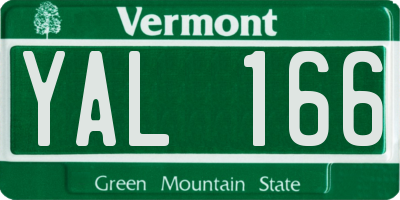 VT license plate YAL166