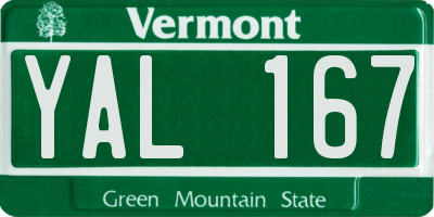 VT license plate YAL167