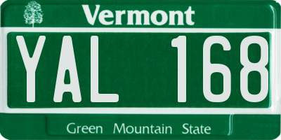 VT license plate YAL168