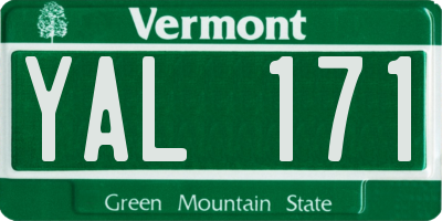 VT license plate YAL171