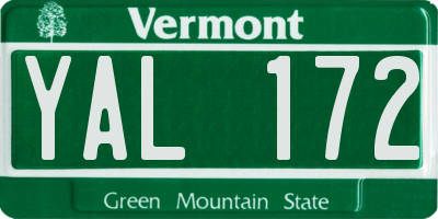 VT license plate YAL172